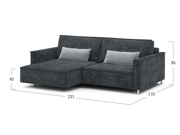 Угловой диван MOON 005 цвет серый (фото 207707)