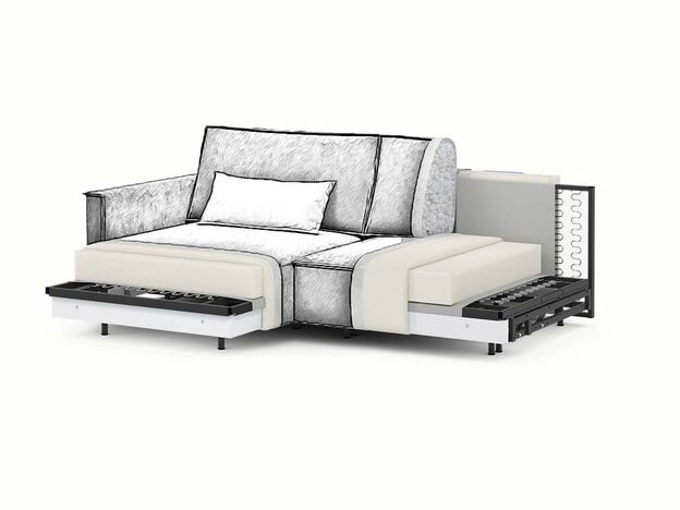 Угловой диван MOON 005 цвет красный (фото 207752)