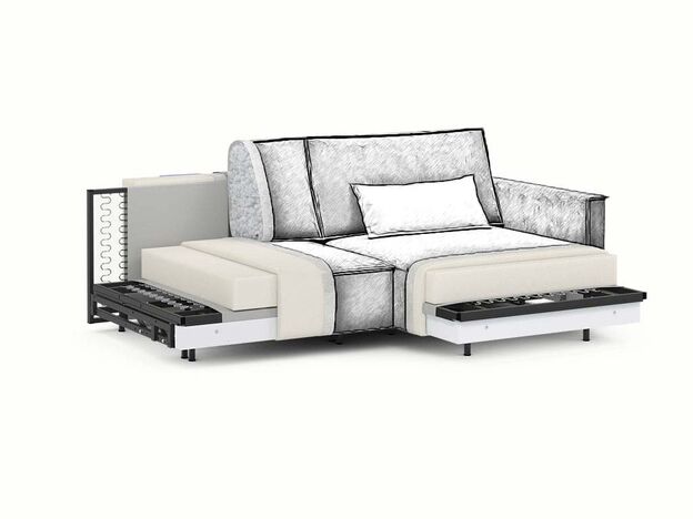 Угловой диван MOON 005 цвет красный (фото 207740)