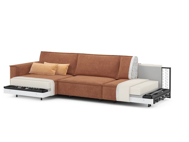 Угловой диван MOON 005 цвет оранжевый,красный (фото 208089)