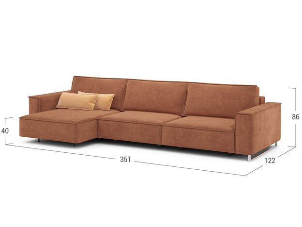 Угловой диван MOON 005 цвет оранжевый,красный (фото 208080)