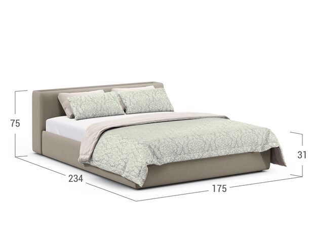 Кровать с подъёмным механизмом MOON 1007 цвет бежевый (фото 213640)