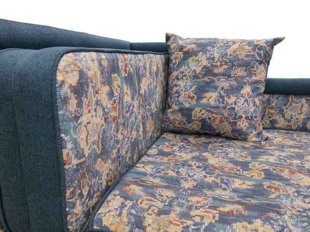 Диван кушетка Вероника реальное фото образца цвет синий,пестрый (фото 236558)