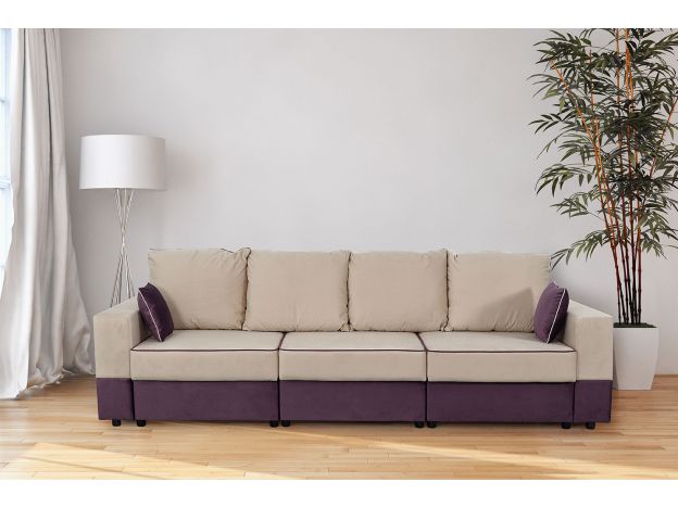 Диван Бостон 2400 цвет бежевый,фиолетовый (фото 168778)