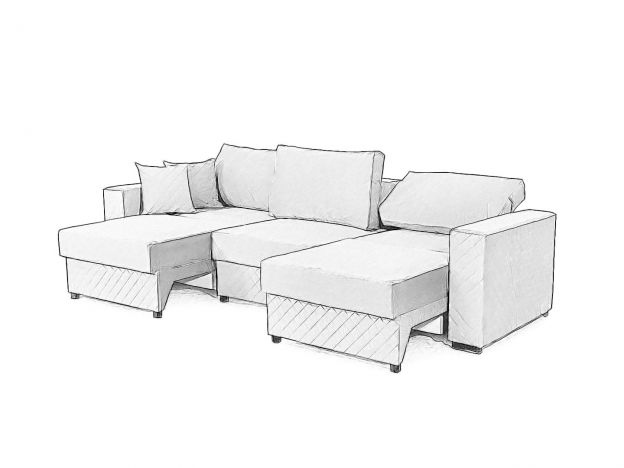 Диван Неаполь-1 цвет синий,голубой (фото 202075)