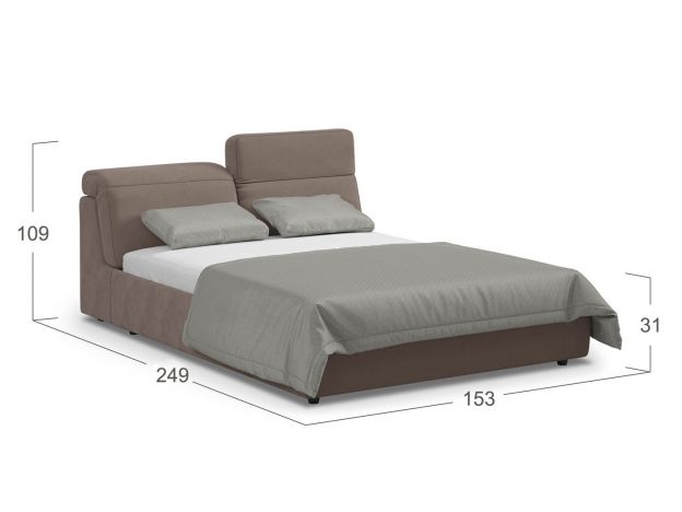 Кровать с подъёмным механизмом MOON 1107 цвет коричневый (фото 154789)