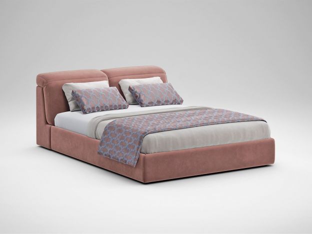 Кровать с подъёмным механизмом MOON 1107 цвет розовый (фото 154872)