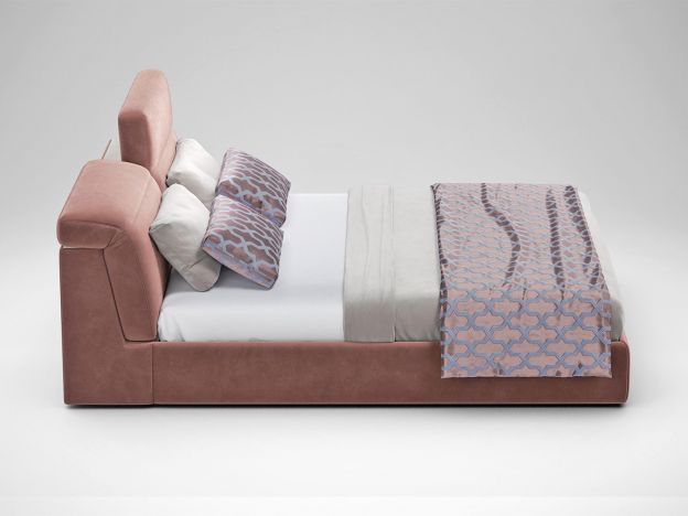 Кровать с подъёмным механизмом MOON 1107 цвет розовый (фото 154874)