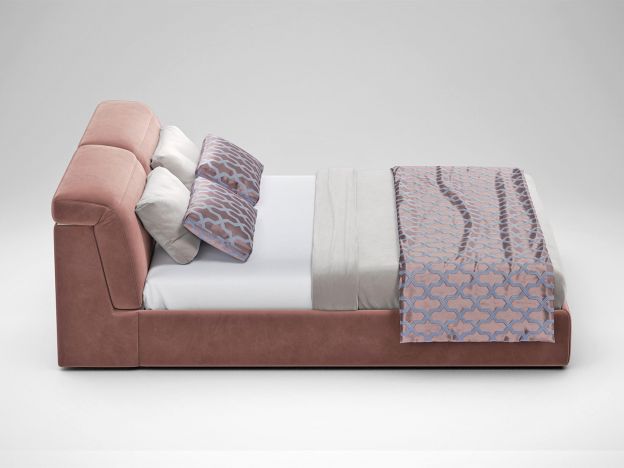 Кровать с подъёмным механизмом MOON 1107 цвет розовый (фото 154875)