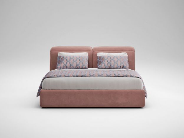 Кровать с подъёмным механизмом MOON 1107 цвет розовый (фото 154876)