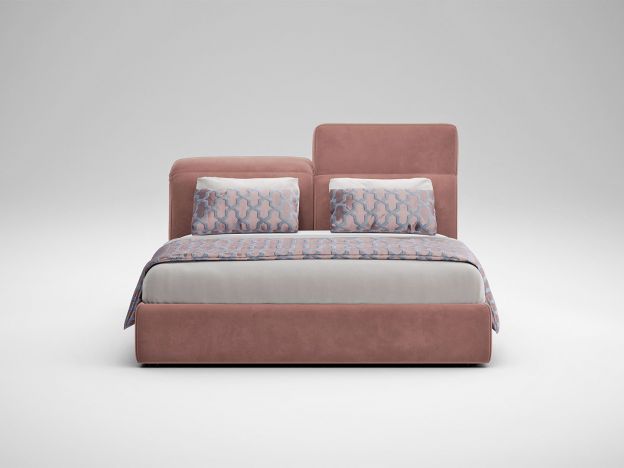 Кровать с подъёмным механизмом MOON 1107 цвет розовый (фото 154871)