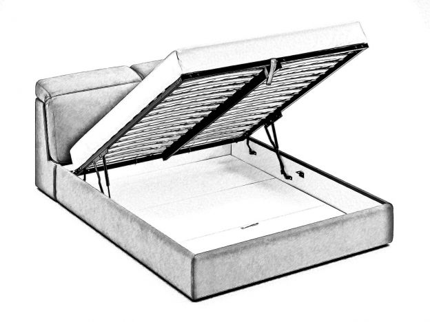 Кровать с подъёмным механизмом MOON 1107 цвет коричневый (фото 154787)