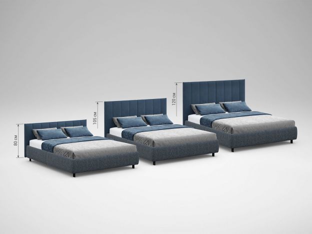 Кровать с подъемным механизмом MOON 1161 цвет серый,синий (фото 273733)