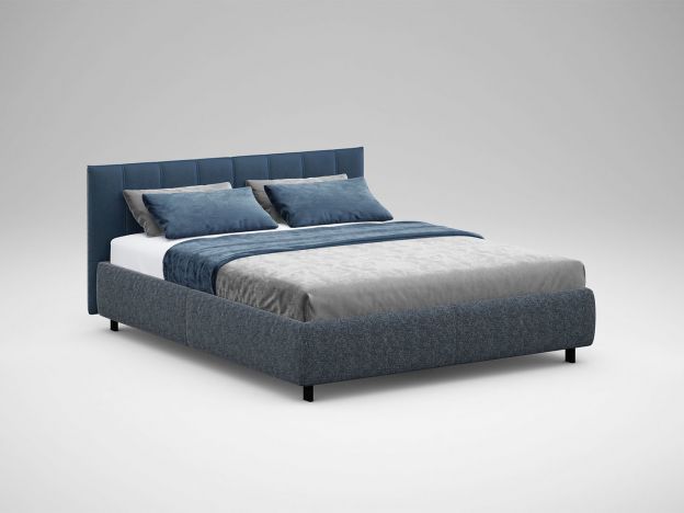 Кровать с подъемным механизмом MOON 1161 цвет серый,синий  (код 799014)
