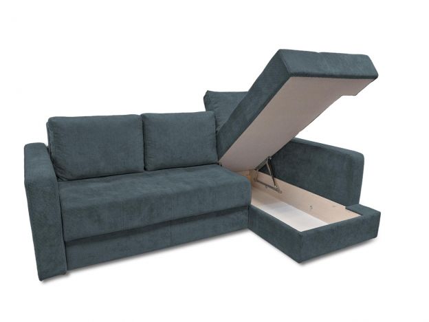 Угловой диван Остин реальное фото образца цвет серый,синий (фото 285007)